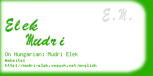 elek mudri business card